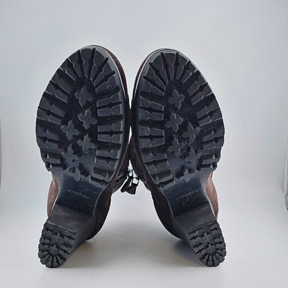 Prada Brown Suede Combat Ankle Boots Size 6.5 - Picture 5 of 13